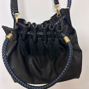 STEVEN gorgeous black bag with hints of Blue